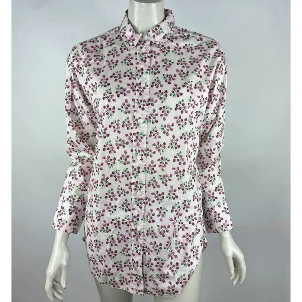 J Crew Relaxed-fit Cotton Poplin Shirt Women 2 NWT Collared Long Sleeve Berry